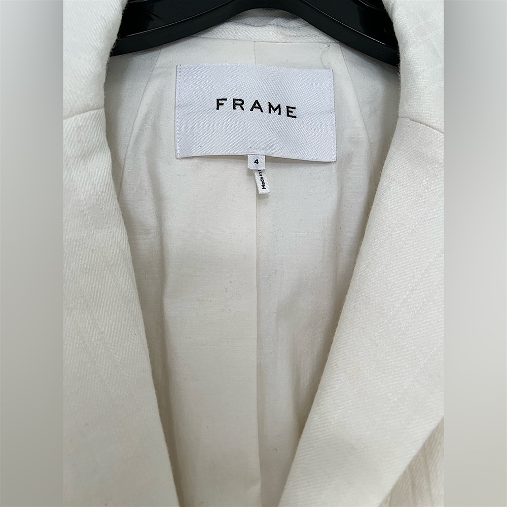 Frame Off White Single Button Classic Fine Blazer… - image 5